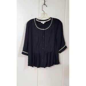 Black Rayon Short Sleeve Blouse from Velvet by Graham & Spencer